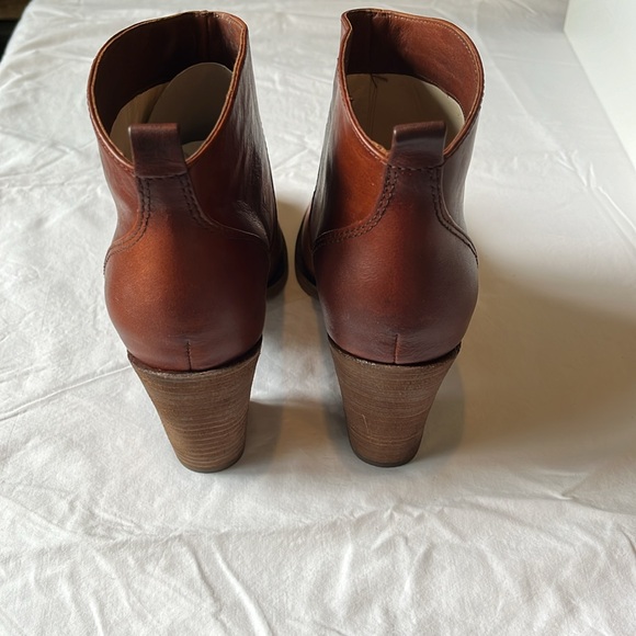 Michael Kors Wayland Leather Low Heel Booties- Whisky Brown- Size 9 - Picture 4 of 10